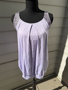 Lululemon Nouveau Limits Tank Lilac Built-In Bra Strappy Back Size 10